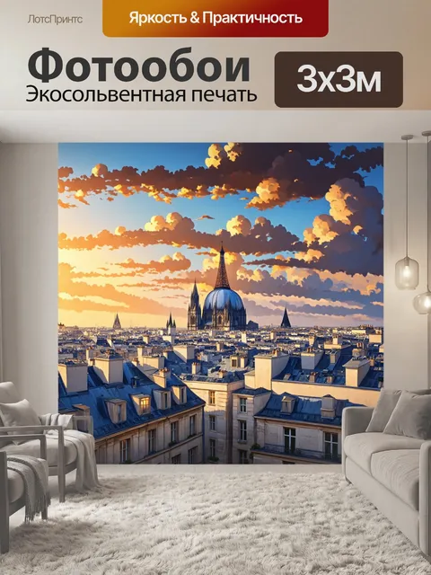 Фотообои городские крыши парижа