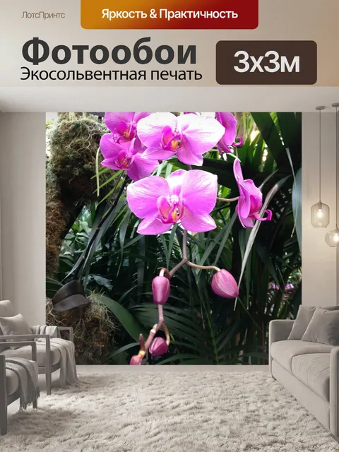 Фотообои Ярко-розовые орхидеи