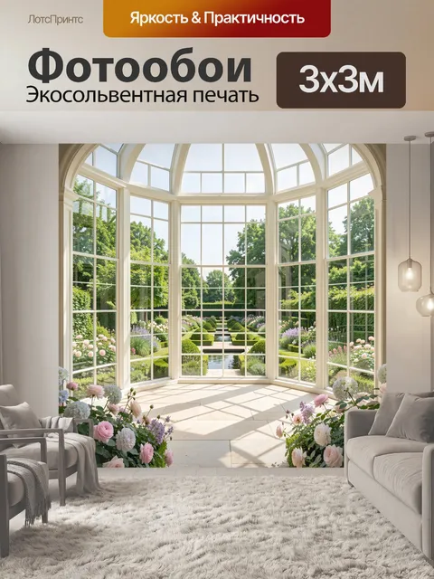 Фотообои Светлая оранжерея с садом