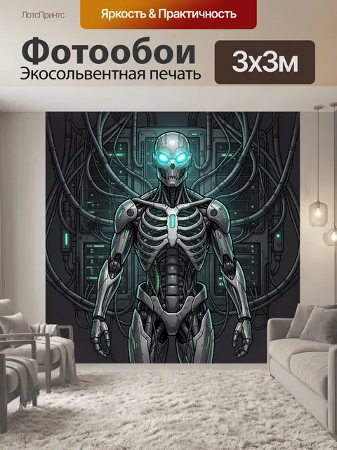 Фотообои Кибернетический андроид в серверной