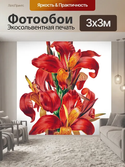 Фотообои Гладиолус цветок старинный клипарт