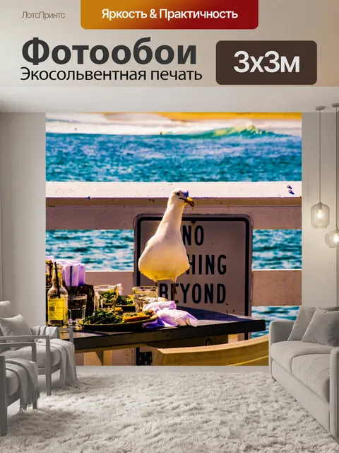 Фотообои Чайка и стол
