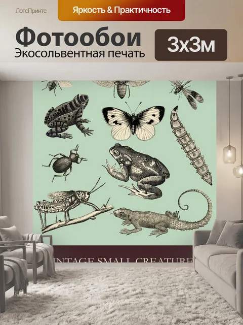 Фотообои Амфибии и насекомые Винтаж