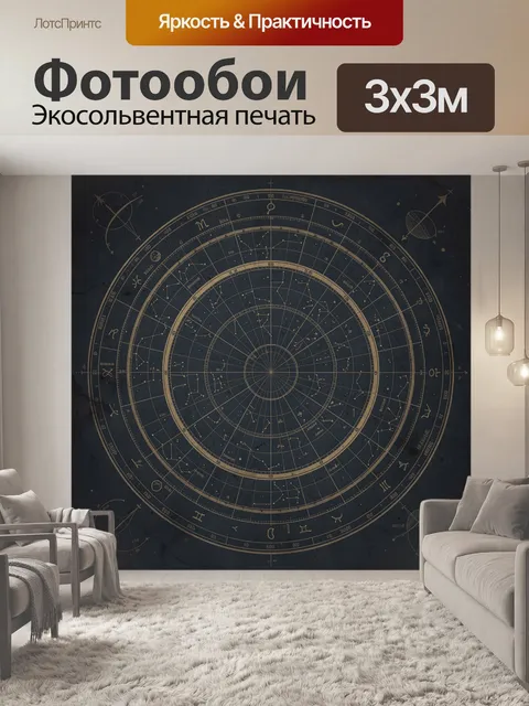 Фотообои Зодиакальный круг с созвездиями