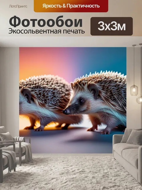 Фотообои с ежиками минимал