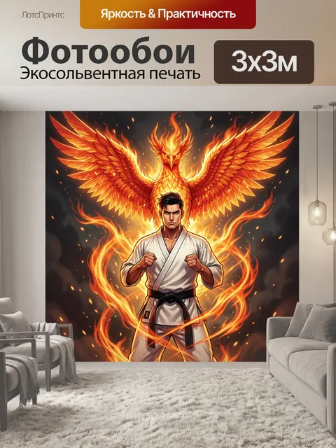 Фотообои Каратист и огненная птица
