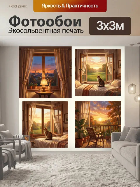 Фотообои Уютный вечер у окна