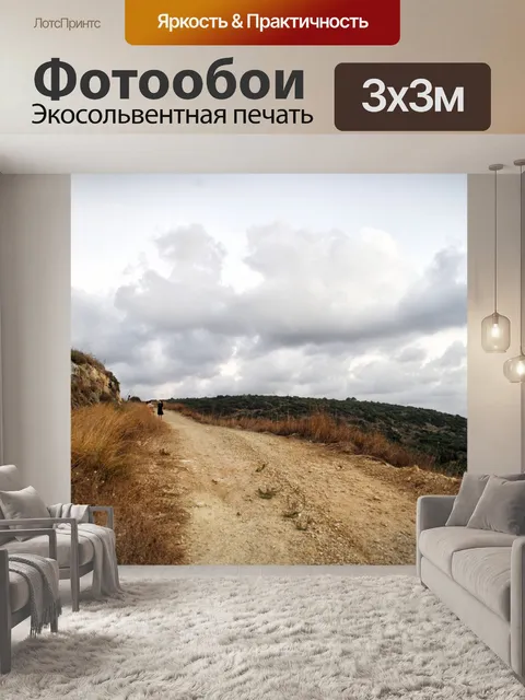 Фотообои Одинокий путешественник на пустой дороге