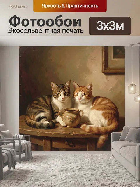 Фотообои Коты и керамический кувшин