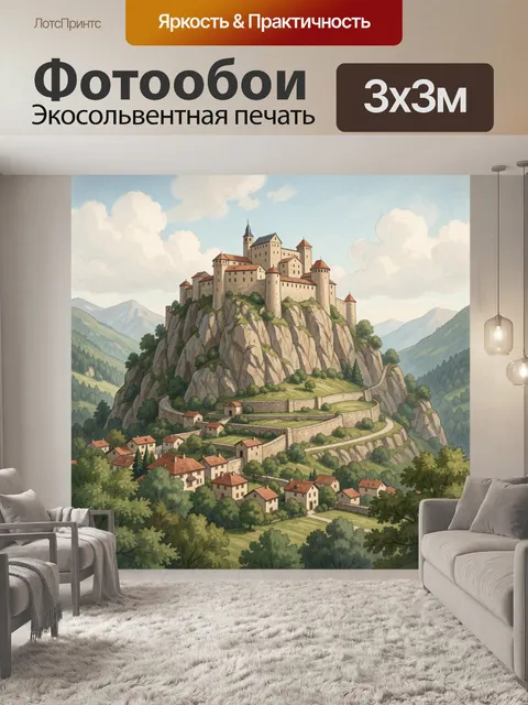 Фотообои Средневековый замок на скале