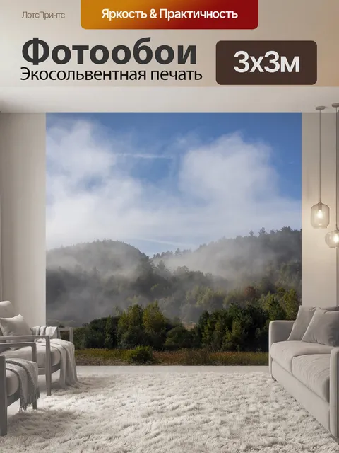 Фотообои туманная сельская местность