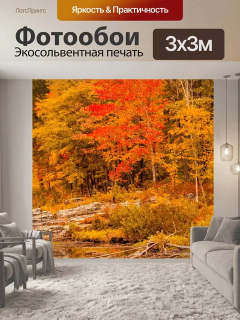 Фотообои Осенний лес по реке