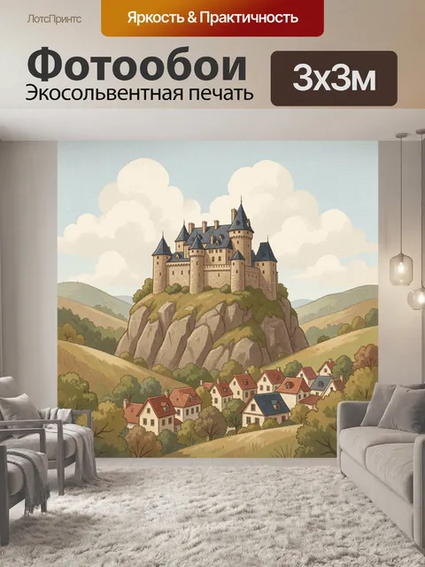 Фотообои Средневековый замок на скале