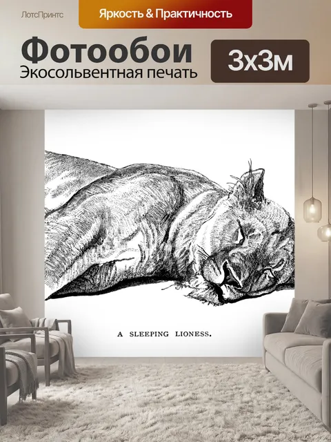 Фотообои Клипарт Lion vintage art