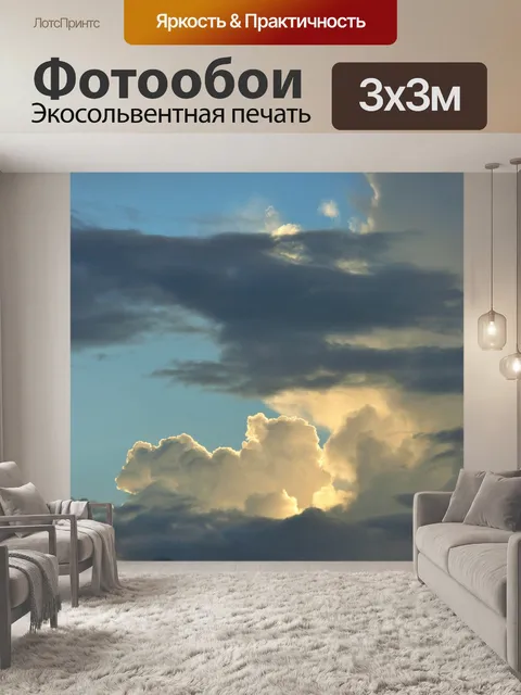 Фотообои яркий белый среди тенистой облака