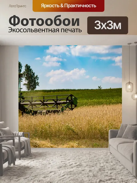 Фотообои Уборка урожая зерновых комбината