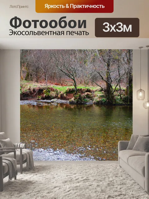 Фотообои Осенние деревья у реки