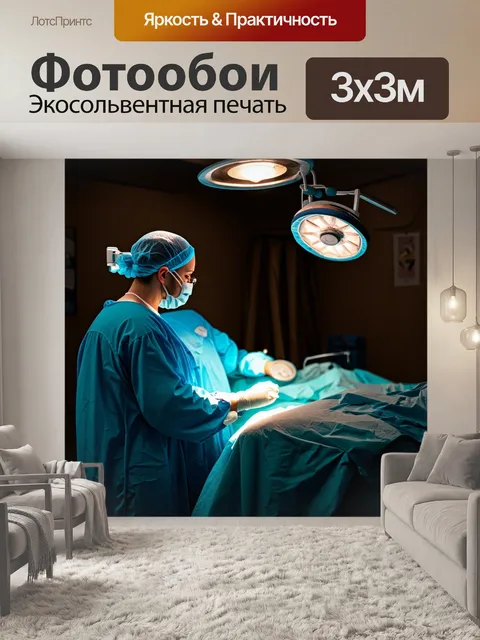 Фотообои сцена операционной, выполненная в стилей готической живописи с акцентом на детали и мрачную атмосферу