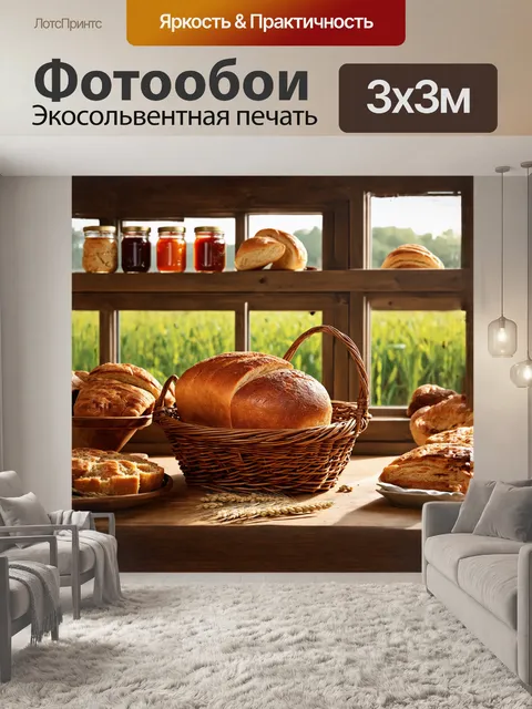 Фотообои в уютной пекарне свежий