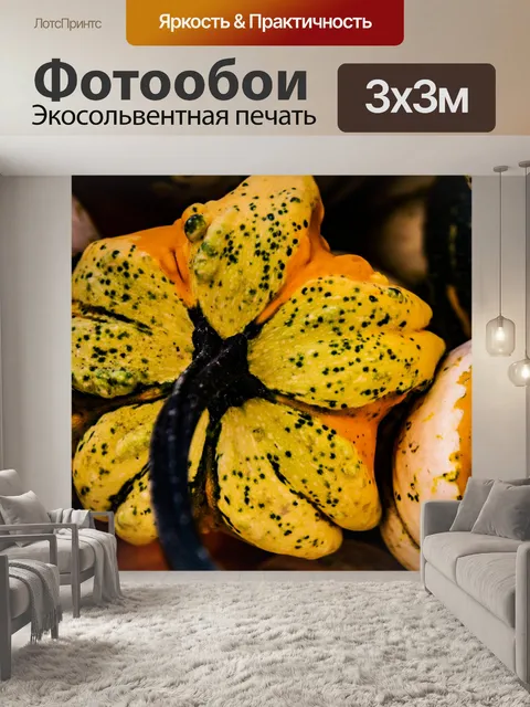 Фотообои Цветочная верхняя тыква