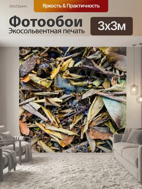 Фотообои Сухие листья фон