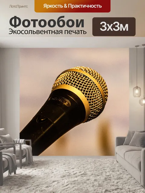 Фотообои Золотой микрофон