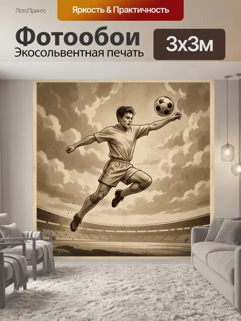 Фотообои Игрок в прыжке с мячом