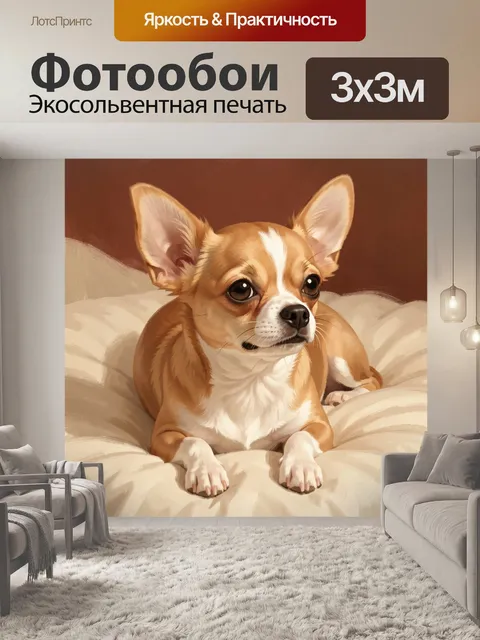 Фотообои Чихуахуа на мягком пледе
