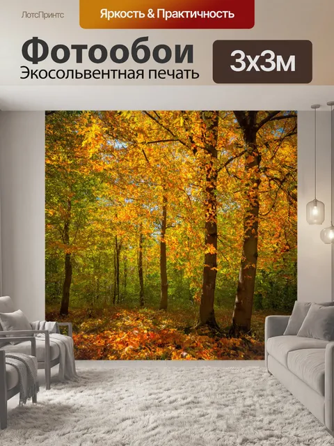 Фотообои сказка причудливый осенний лес, где деревья шепчут секреты, а листья танцуют под ветром