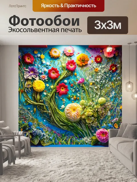 Фотообои цветы в стиле сальвадор дали с элементами сюрреалистического пейзажа