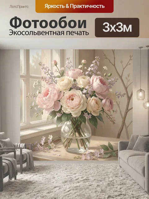 Фотообои Нежный букет у окна