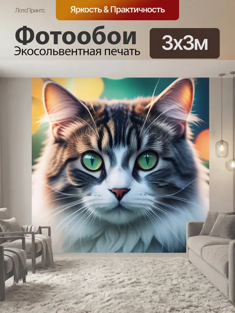 Фотообои с котом купить смешной