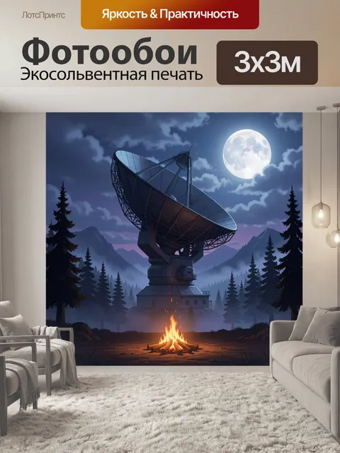 Фотообои Лунная обсерватория в лесу