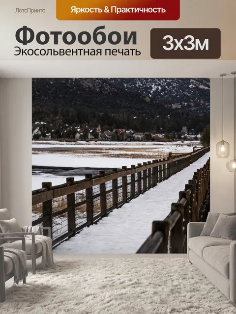 Фотообои Заснеженный пешеходный мост