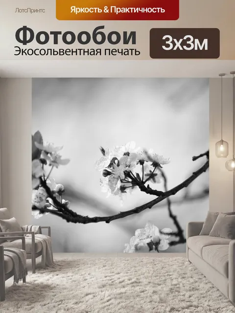 Фотообои Цветут цветы на ветке