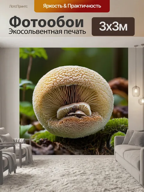 Фотообои грибы дождевик в микроскопическом изображении
