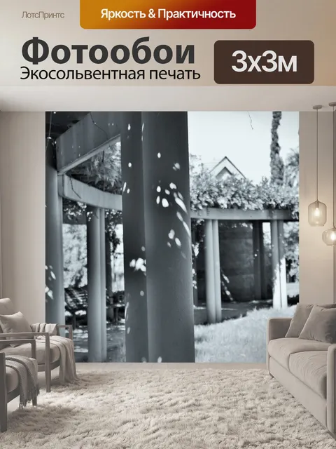 Фотообои полукруг столбов в б & W