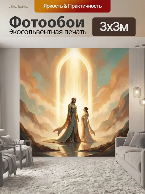 Фотообои Фантазийные король и принцесса у портала