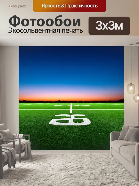 Фотообои футбольное поле под вечерним небом