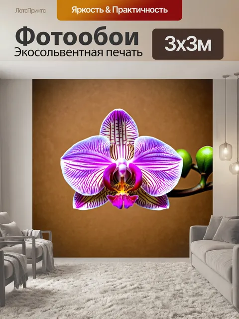 Фотообои орхидея на винтажном фоне, с элементами ретро