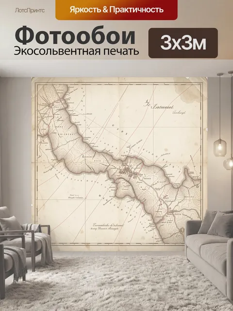 Фотообои Старинная географическая карта