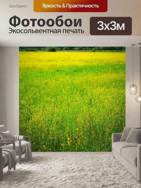 Фотообои поле, в котором природа начинает говорить, где каждый штрих и проявление – это своего рода мелодия