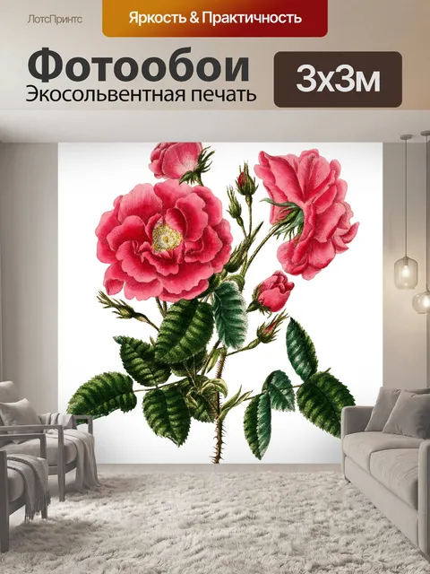 Фотообои Роза красная винтажное искусство