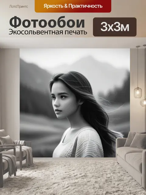 Фотообои пейзаж с девками чернобелый