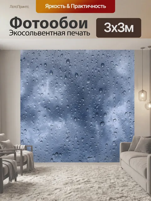 Фотообои Капли дождя небо окно фото