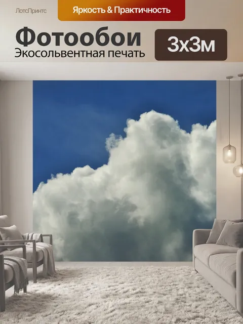 Фотообои белый пухлый облако