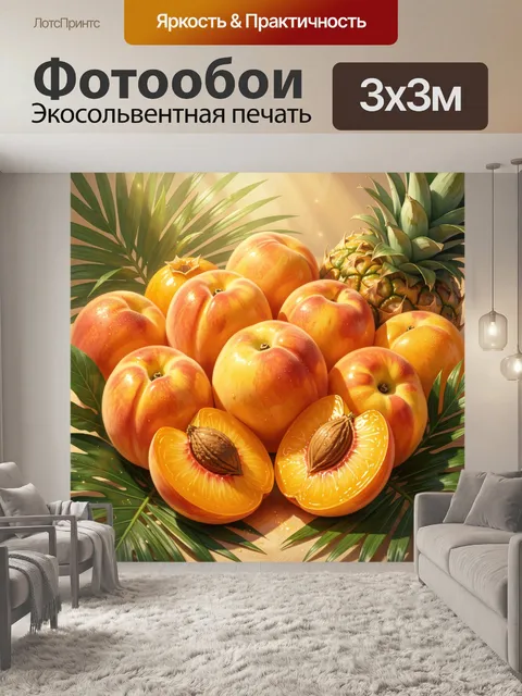 Фотообои Сочные персики и ананас