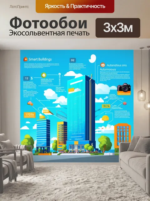 Фотообои схема работы умных зданий с автономными системами