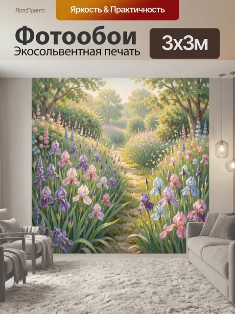 Фотообои Цветущая садовая тропинка