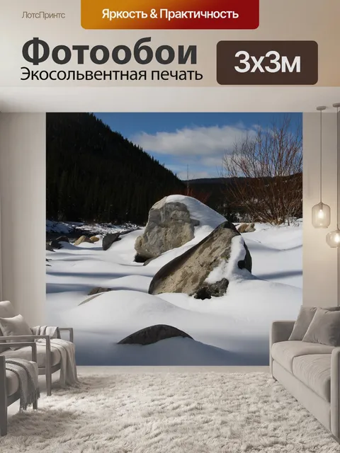 Фотообои Три камня в русле реки
